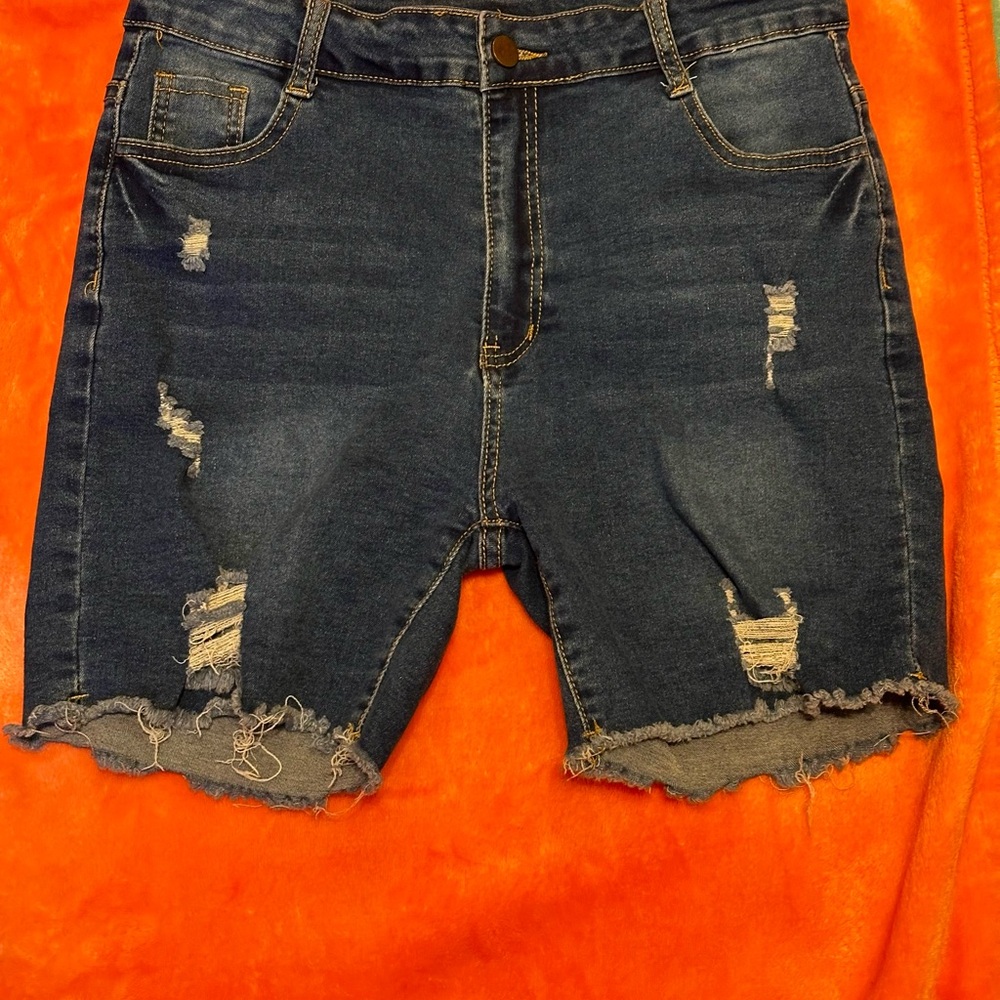 Denim Distressed Women Shorts